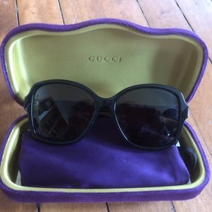 Gucci GG0765SA Sunglasses Women Black/Grey Butterfly Oversized 57mm NWOT